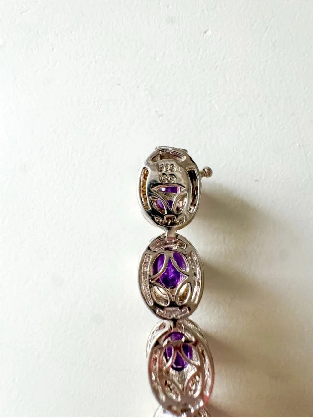 925  Silver Amethyst Tennis Bracelet - Purple